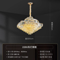 Lustre de plafond rond de luxe pour intérieur, en fer, hauteur réglable, noir et or, LED, moderne, en cristal, luminaires suspendus pour la maison