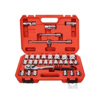 Jeu de clés à cliquet en acier au chrome-vanadium, kit de douilles universelles à dégagement rapide, outil de réparation automobile multi-spécifications