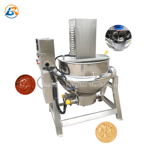 Calentamiento eléctrico automático Industrial mermelada salsa de Chile olla de cocina agitación doble vapor con camisa hervidor con agitador - Product Image 2