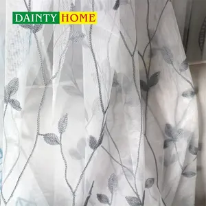 中国工厂批发级家居装饰软刺绣透明窗帘