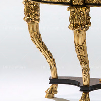 Ensemble de meubles miroir sculptés à la main en bois massif de tables console dorées antiques européennes de luxe