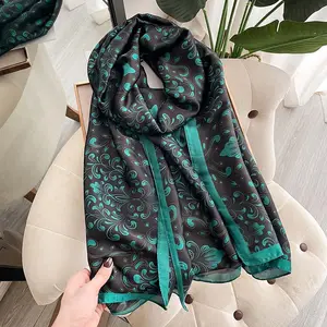 2022 новый роскошный дизайнерский женский шелковый шарф шаль с цветочным рисунком платок шелковый шарф для женщин
