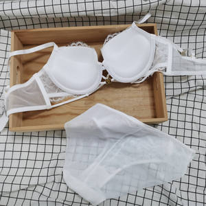 Best Selling <b>Sexy</b> Lace Breathable Comfortable Women <b>Bra</b> Panty <b>Set</b> Push up Lingerie Hipster Fashion Underwear - Product Image 3