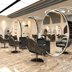 Equipo de Salón 2024, Otros Muebles de Salón, Estaciones de Barbería de Doble Cara, Espejo para Peinado, Estación de Salón con Luces - Product Image 3