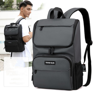 Sac à dos de voyage USB pour hommes, 20-35L, grande capacité, sangle détachable, couleur unie, sac de voyage de loisirs - Product Image 2