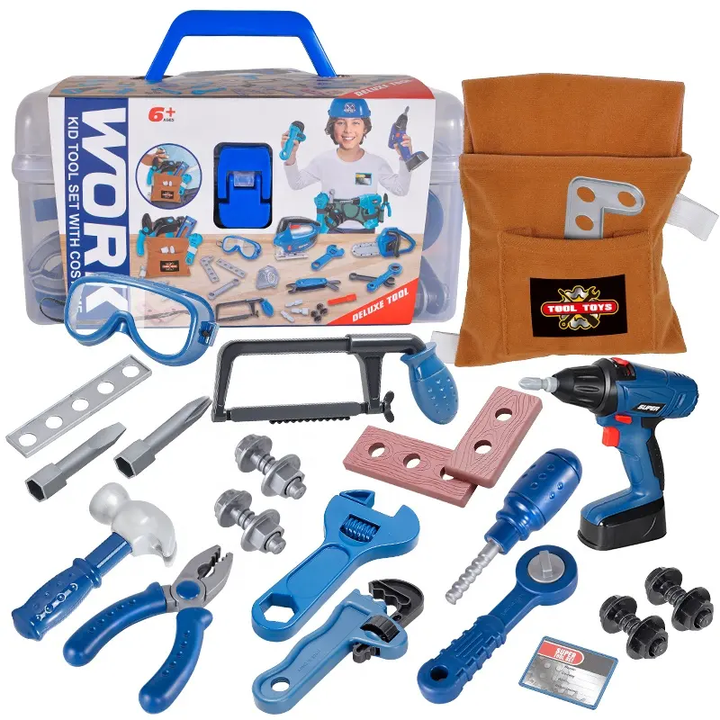 Kid Construction Tool Toy Toys for Child Boy Parts Box Plastic Assemble Kids Repair Set