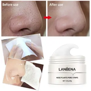 LANBENA Fabricant 100% Authentique Naturel Points Noirs Peel Off Crème Masque Points Noirs Nez Pores Masque Remover Bandes