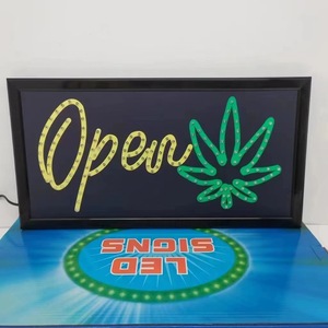 Coffee shop OPEN LED billboard advertising signboard creative photo paper wall decoration <b>light</b> shop sign display <b>board</b> Custom - Product Image 2