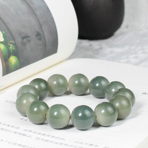 Green Bodhi Seed <b>Bracelet</b> 18mm Single Strand Dark Skin Hand Twisted Buddhist Prayer Beads Unisex Religious Ceremony Gift - Product Image 4