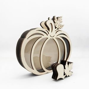 Uionen Nouvelle Tirelire en Bois Artisanale en Forme de Requin, Citrouille, Ananas – Ornements Décoratifs pour la Maison et le Bureau - Product Image 5