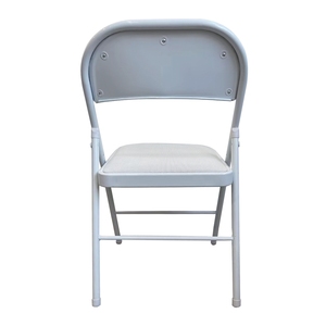 Silla Plegable de Metal Tapizada en Tela Ecológica Moderna con Asiento Acolchado para Uso en Exteriores, Sala de Estar, Comedor, Hotel - Product Image 2