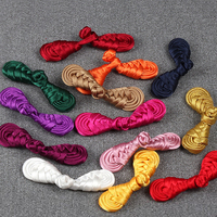 Kancing Satin Kain Ramah Lingkungan Buatan Tangan Warna-Warni Mewah, Kancing Katak Simpul Tradisional Cina Vintage, Pilihan Dapat Disesuaikan