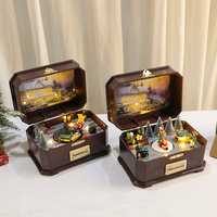 Kotak Musik Putar Natal Dekorasi Natal |   Latar Belakang Salju Realistis yang Indah, Cocok Sebagai Hadiah