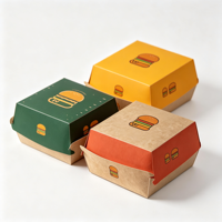 VVG Wholesale Breakfast  Paper Take Out Containers Restaurant Food Hamburger Wrapping Box Toast Bread Box for Sandwich