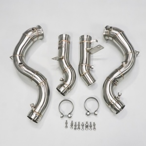 High Quality Fit 89mm High Flow Stainless Steel AMG GLE63 Straight Downpipe Exhaust Pipes Heat Shield for Mercedes Benz W167 - Product Image 2