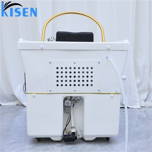 KISEN Large Capacity Portable White Shampoo Sink Bowl with SPA Head Therapy Hair Salon Shampoo Basin With Water Tank and <b>LED</b> - Product Image 2
