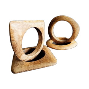 Axiom Home Accents Ensemble d'anneaux de serviette en bois durables faits à la main avec couleur et taille personnalisables pour la décoration de table de restaurant - Product Image 1