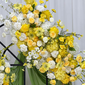 Fleurs artificielles en soie réalistes jaunes et blanches pour la décoration de fond de mariage et de rentrée scolaire - Product Image 3