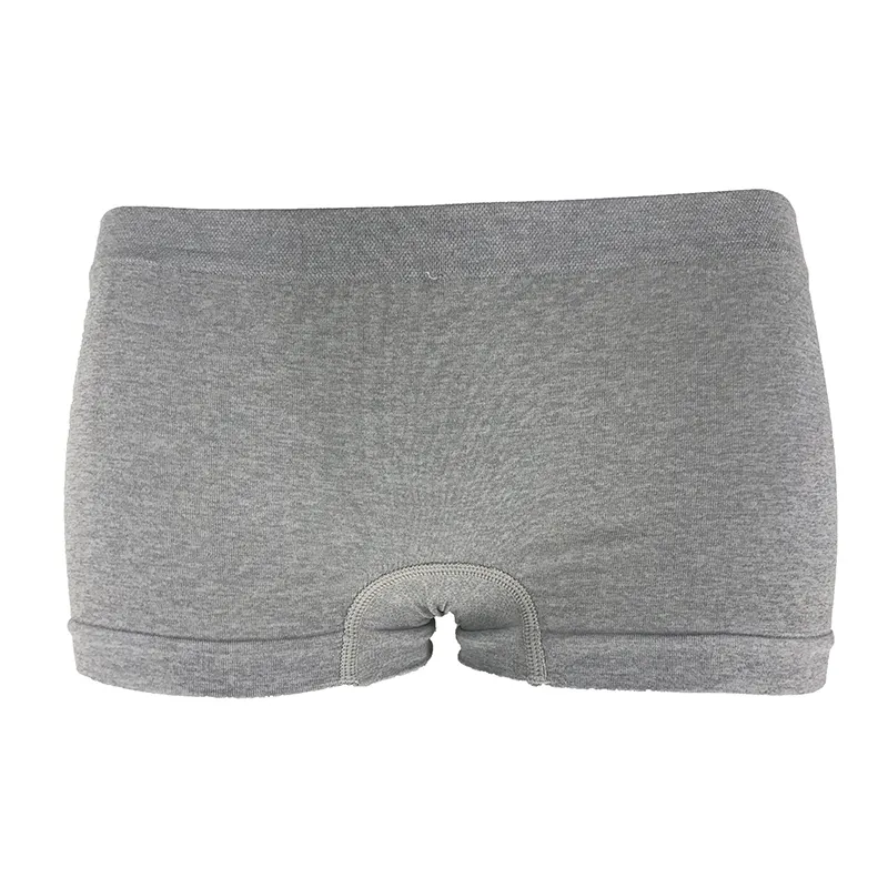 Klasik düz kadın iç çamaşırı streç gri katı renk Boxer kısa kadın dikişsiz temel yumuşak Boyshorts iç çamaşırı