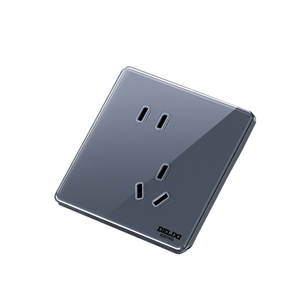 Delixi 882 Blue Switch Socket 86 Type Three-Five Hole 16A Ultra-Thin Glass <b>Mirror</b> <b>Panel</b> for Household Wall Air Conditioner CN - Product Image 2