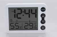 Termometer Dapur Digital Layar Besar, Pengukur Kelembapan, Timer Meja Belajar, Alarm Pintar