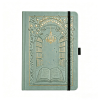 Carnet A5 personnalisé en cuir PU gaufré avec dorure à chaud, journal à couverture rigide pointillée 160 g/m², idéal pour les cadeaux