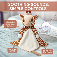 Couverture de sécurité pour bébé en peluche girafe avec puce vocale OTP enregistrable pour berceuses et bruit blanc, et boîte à son activée par pression