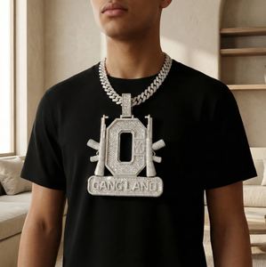 Pendentif Breloque <span class=keywords><strong>Lettre</strong></span> C Grande Taille en Laiton Argenté Personnalisé, Style Hip Hop, Bijoux Fins, Design Zircon Givré pour Hommes - Product Image 4