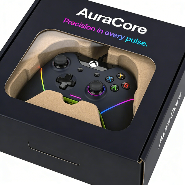 Durable Corrugated Game Controller Box Sturdy Cardboard Packaging with Custom Insert Stores Gaming Pad for Safe Transport