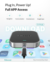 Ottocast Taşınabilir CarPlay Adaptörü Bluetooth 5.0 Android 13 4GB RAM 64GB ROM Netflix YouTube Desteği Evrensel Araçlar için 1 Yıl Garantili
