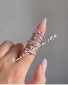 Foxi Schmuck Großhandel Custom Variety Designs <span class=keywords><strong>Ring</strong></span> Zirkonia Rhodiniert Herz Schmetterling Bogen Form Ringe - Product Image 2