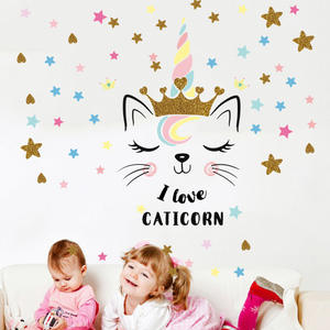 <span class=keywords><strong>Licorne</strong></span> autocollant <span class=keywords><strong>mural</strong></span> <span class=keywords><strong>Mural</strong></span> chambre d'enfant décor fond papier peint Arrangement décalcomanie pour la décoration intérieure - Product Image 3