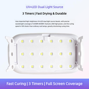 <span class=keywords><strong>Lampe</strong></span> <span class=keywords><strong>UV</strong></span> LED 24W <span class=keywords><strong>pour</strong></span> ongles avec thérapie par lumière rouge, mode faible chaleur et sans douleur, écran LCD <span class=keywords><strong>pour</strong></span> usage domestique et professionnel, logo personnalisé OEM - Product Image 3