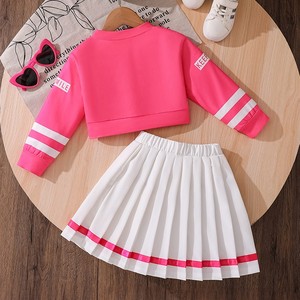 Nuovo Stile Autunnale per Ragazze: Top a Maniche Lunghe e Gonna con Stampa di Lettere e Numeri in Stile Americano per Bambine 4-7 Anni - Product Image 3