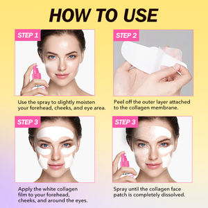 Kit de soin du visage 5 pièces : Spray solide au collagène 55 ml et masque en feuille – Traitement ultime hydratant et anti-rides multi-zones pour femmes et hommes - Product Image 6