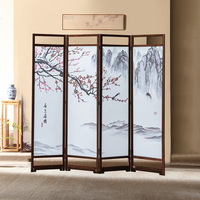 Cloison pliante de bureau d'hôtel moderne Nouveau séparateur mural à 4 panneaux Design traditionnel chinois pliable réglable Salon