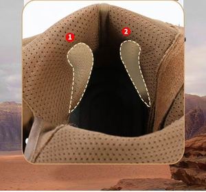 Bottes d'hiver chaudes et élégantes pour hommes, bottes de travail imperméables et antidérapantes en cuir véritable, grandes tailles, bottes de marche - Product Image 4