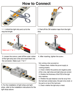 2-pin 8 mét 10 mét solderless <span class=keywords><strong>LED</strong></span> Tape ánh sáng kết nối trong suốt PC <span class=keywords><strong>LED</strong></span> Strip ánh sáng kết nối cho 12V 24V màu duy nhất <span class=keywords><strong>LED</strong></span> Strip - Product Image 5