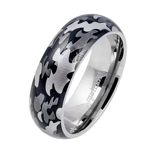 2024 Jewelry wholesale bulk Camouflage tungsten ring jewelry camo tungsten ring 8mm 6mm