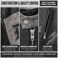 Blouson Moto en Cuir PU Haut de Gamme Personnalisé avec Applique Gothique Double Panthère en Daim – Fabricant OEM/ODM pour Marques (Marque Privée)