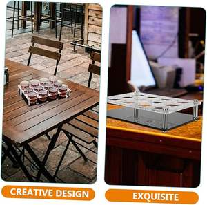 Estante de exhibición de copas de vino de plástico portátil cóctel vuelo paleta <span class=keywords><strong>Vodka</strong></span> bandeja soporte de vaso de chupito para suministros de Bar - Product Image 4