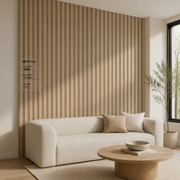 Tuiles murales en bois WPC, design bois, imperméables, pour décoration intérieure/extérieure moderne