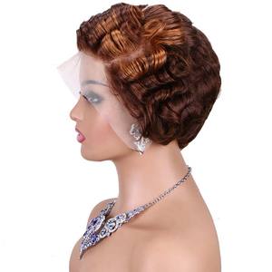 <span class=keywords><strong>Cheveux</strong></span> brésiliens vierges en gros à prix abordable pour perruques bouclées sans colle, coloris brun foncé/clair, coupes courtes bob pour femmes noires - Product Image 3