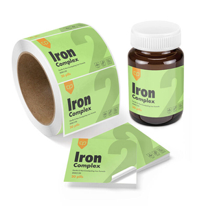 Factory Wholesale Health Vitamin Pill Custom Plastic Bottle Adhesive Stickers Roll Package Medicine Label