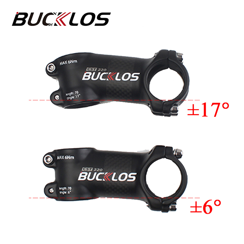 BUCKLOS-vástago de bicicleta ultraligero, 31,8mm, de fibra de carbono, 6/17 grados