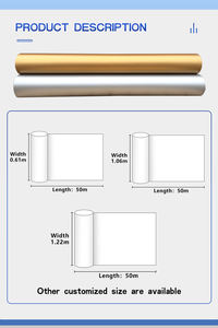 Rollo adhesivo de vinilo de PVC dorado y plateado mate, vinilo de corte de Color, decoración Exterior autoadhesiva para grabado, plotter de corte de ventanas - Product Image 6