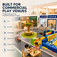 Équipement de terrain de jeu intérieur commercial, jeu de rôle, marché de l'épicerie, boulangerie, fleuriste, conforme à la norme RoHS, préscolaire