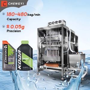 Máquina Manual de Llenado y Empaquetado de Sobres con Forma de Botella Irregular Vertical para Líquidos, Gel Energético, Salsas, Miel, Jugos, Marca CY - Product Image 1