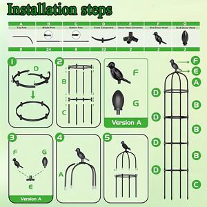 Treillis ovale de jardin pour plantes grimpantes d'extérieur, support pour plantes en treillis rond antirouille pour rosiers, fleurs en pot d'intérieur - Product Image 6