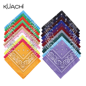 KUACHI Factory Direct Sales Wholesale Polyester Square Custom Paisley Bandanas Hip Hop Street Dance Custom <strong>Bandana</strong> With Logo - Product Image 1